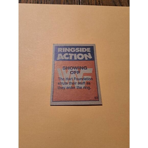 Vintage 1987 WWF Topps Trading Card 63 Hart Foundation Showing Off Wrestling - Picture 2 of 2